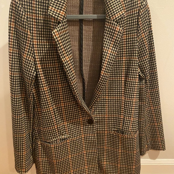 La classe Couture plaid tan and black sweater blazer S - Picture 7 of 7